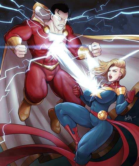 Carol Danvers Captain Marvel Shazam And Billy Batson Marvel And