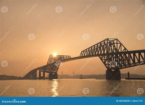 Tokyo Gate Bridge At Dusk Stock Photo Image Of Koto 48705030