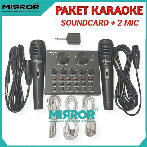 Jual Paket Karaoke Murah Mixer Mini Soundcard V Mic Gratis Spliter