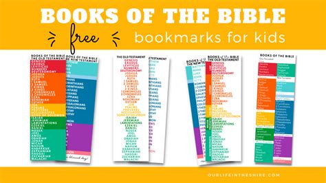 Books of the Bible - Bookmarks! - Our Life in the Shire