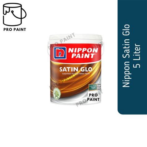 5L Nippon Paint Satin Glo Mid Sheen Interior Wall Paint Cat Rumah