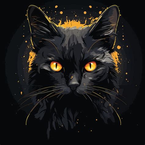 Black Cat Head Vector Illustration Premium Ai Generated Vector