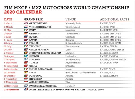 Mxgp Calendario 2025 Kania Marissa