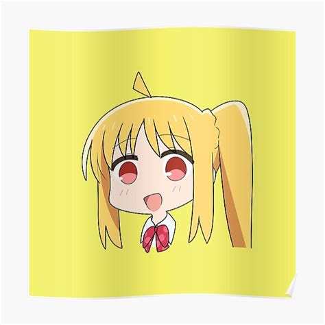 Bocchi The Rock Nijika Ijichi Chibi Head Poster For Sale By Chibicheems Redbubble