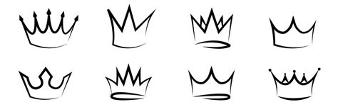 crown doodle hand drawing outline sketch 25421703 Vector Art at Vecteezy