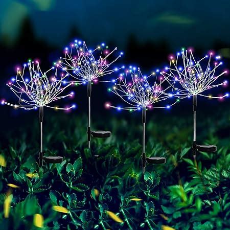 Outdoor Solar Garden Lights 4 Pack 120 LED Copper Wire Waterproof