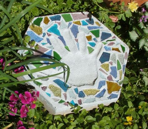 Homemade Mosaic Stepping Stones