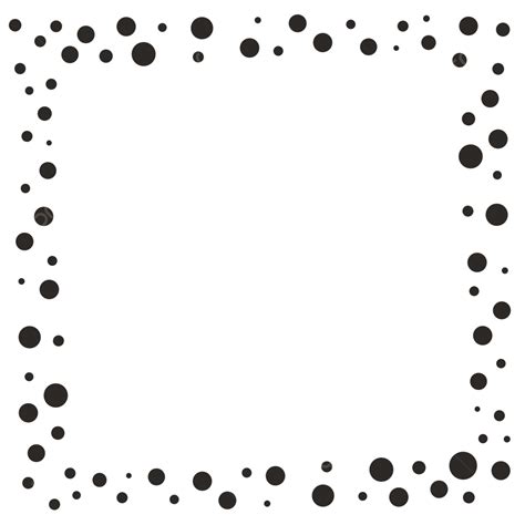 Simple Black And White Polka Dot Border