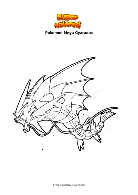 Dibujo Para Colorear Pokemon Mega Gyarados Supercolored