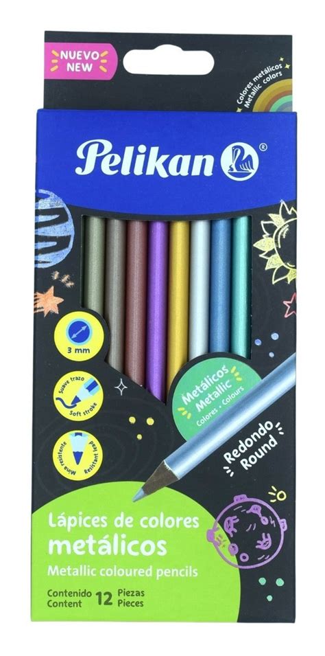 Lapices De Colores Metalicos Pelikan 12 Piezas Redondos MercadoLibre