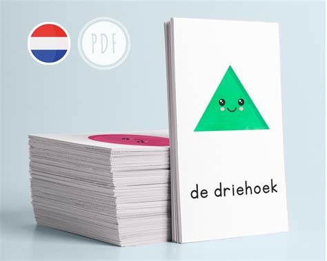 SHAPES COLORS Dutch Printable Flashcards Three Part Montessori Cards