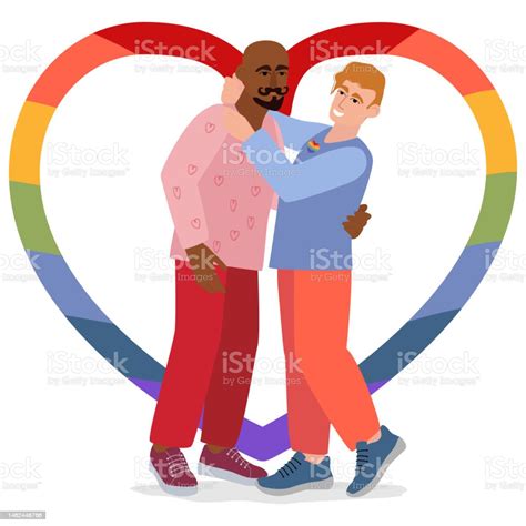 Lgbt Couple Lovely Gay Couple Vector Illustration Stock Illustration