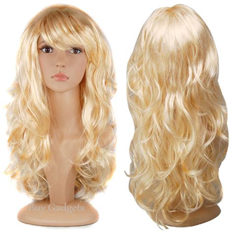 Womens Ladies Long Wavy Curly Fancy Dress Cosplay Wigs Pop Party Costume Full Ebay