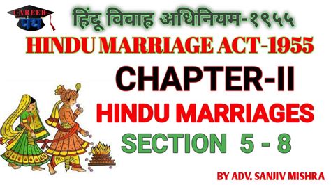 Chapter Ii Of Hindu Marriage Act 1955 Hindu Marriages Youtube