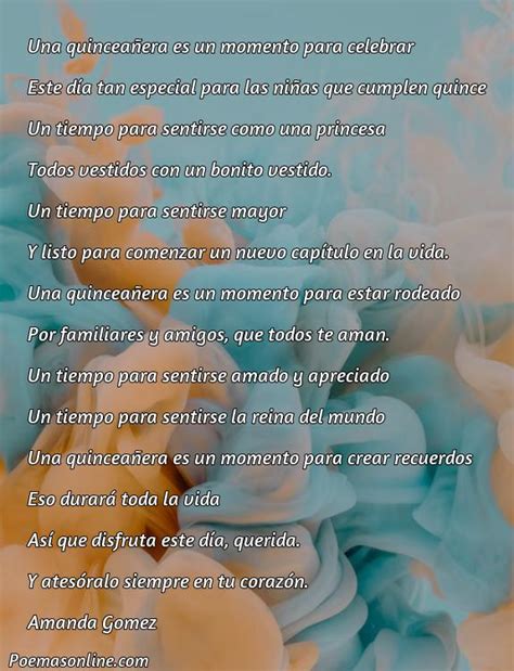 Cinco Poemas para Quinceañeras Cortos Poemas Online