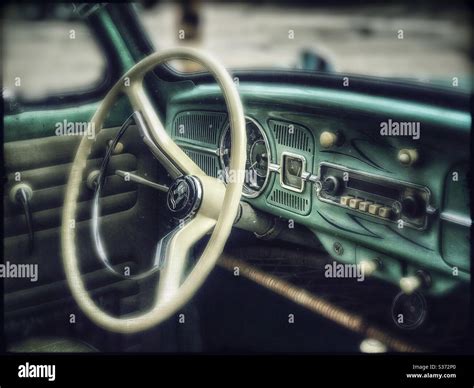 Vintage Volkswagen Beetle interior Stock Photo - Alamy