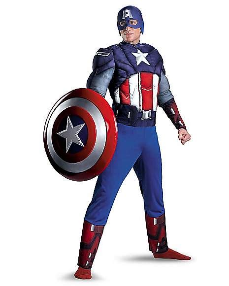 Adult Muscle Captain America Costume Avengers