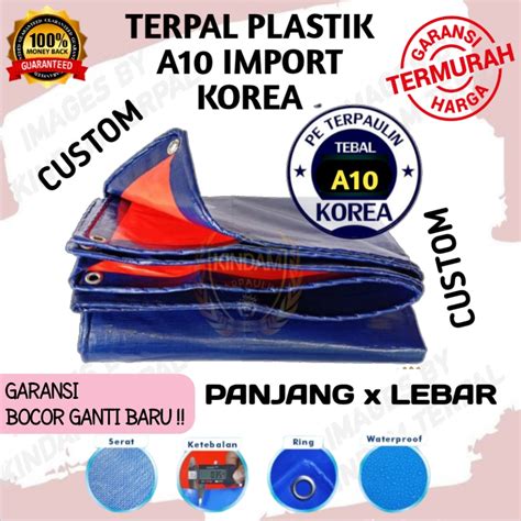 Jual Terpal Plastik A Warna Putih Biru Oren Lembaran Korea Import