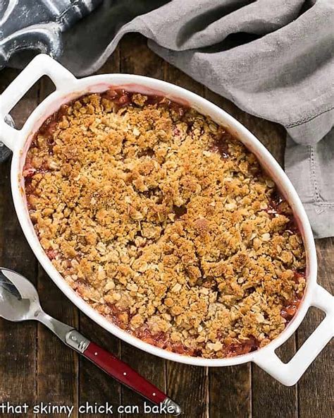 Easy Rhubarb Crisp Tasty Simple Spring Dessert That Skinny Chick