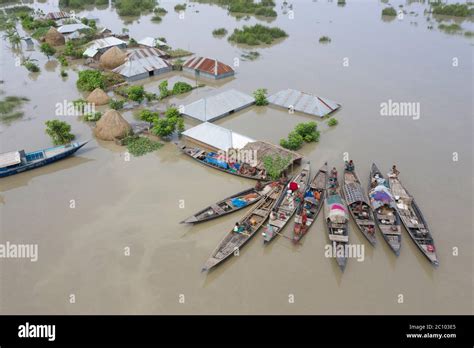 Aerial view of flood affected area Stock Photo - Alamy