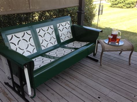 Re-finished Vintage Metal Porch Glider 1950s | Outdoor Furniture