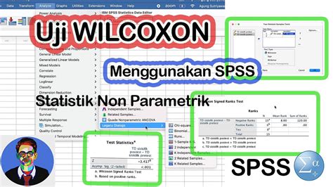 Uji Wilcoxon Menggunakan Spss Youtube