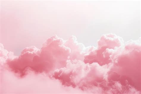 Pink Sky With Fluffy Clouds Premium Ai Generated Image