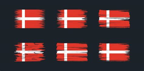 Denmark Flag Brush Collection. National Flag 7928009 Vector Art at Vecteezy