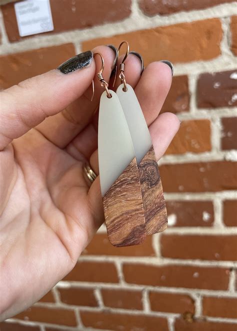 Wood Resin Large Drop Earrings Tangled Up In Hue