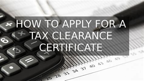 How To Apply For A Tax Clearance Certificate YouTube