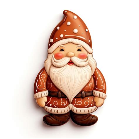 Premium AI Image Christmas Gingerbread Gnome Cookie Isolated Over