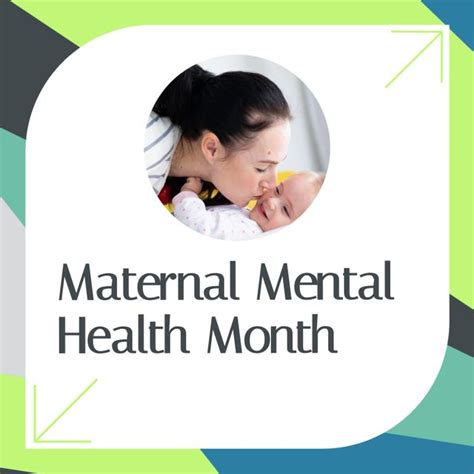 Maternal Mental Health Month Poster Design With Mother And Baby From