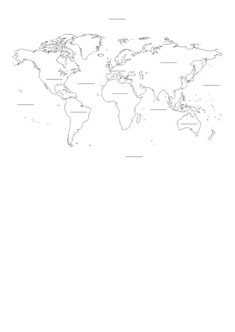 World Map Template printable pdf download