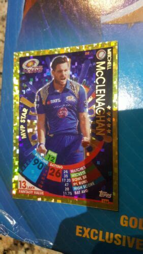 TOPPS VIVO IPL CRICKET ATTAX 2017 168 Mitchell McClenaghan MI MVP Star