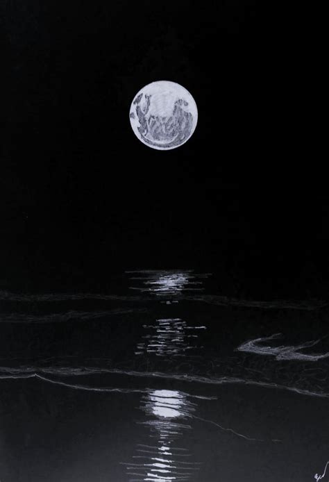 Full moon night, pencil drawing : r/drawing