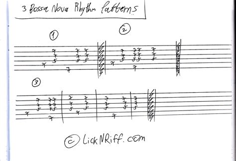 Bossa Nova Rhythm Patterns Lickn Riff Create Your Own Guitar Legacy