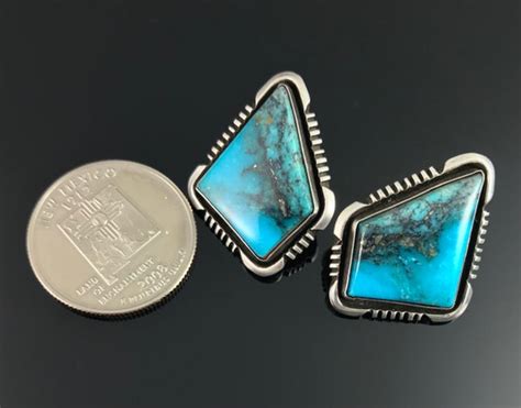 Morenci Turquoise Navajo Native American Earrings Smo Gem