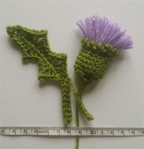 Handmade Crochet Scottish Thistle Flower Applique Etsy