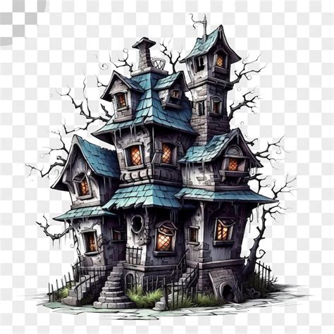 Premium PSD Halloween Haunted Houses Transparent Png