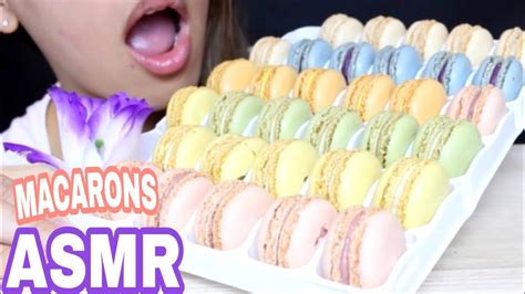 Asmr Macarons Soft Chewy Eating Sounds No Talking 먹방 먹는 리얼사운드 Dessert