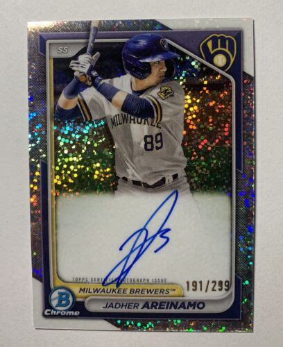 2024 Bowman Chrome Jadher Areinamo Speckle Rookie Refractor Auto 299