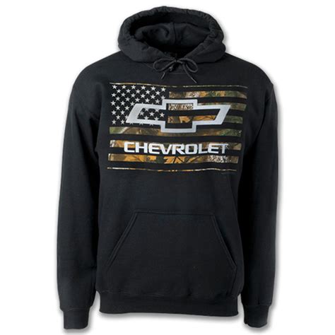 Chevrolet Bowtie Camo Flag Sweatshirt Hoodie Auto Gear Direct