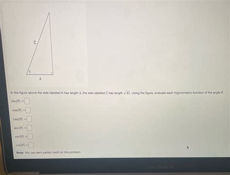 [solved] C A In The Figure Above The Side Labelled A Has Length 4 The Side Course Hero