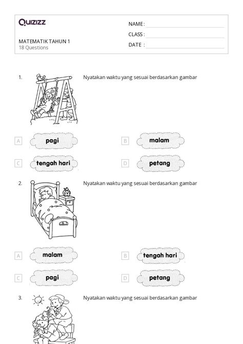 Lembar Kerja Waktu Ke Jam Untuk Kelas Di Quizizz Gratis Dapat