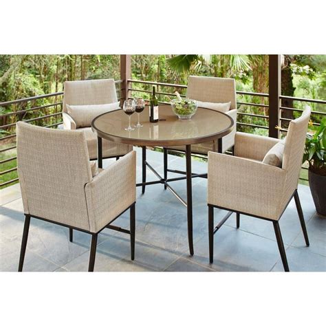 Hampton Bay Aria 5 Piece Patio High Dining Set Fcs80223st The Home Depot