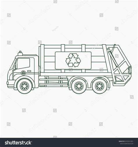 2,486 Garbage truck outline Stock Illustrations, Images & Vectors ...