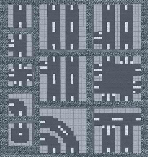 The Road Tileset Overview Minecraft Blueprints Minecraft City