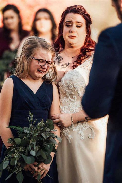 Tearful Groom Reads Vows To Step Daughter As He Marries Her Mother In