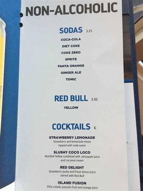 Drink Menu Royal Caribbean Blog