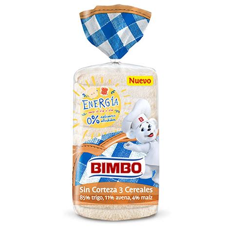 Bimbo Pan de molde sin corteza con 3 cereales 0 azúcares añadidos